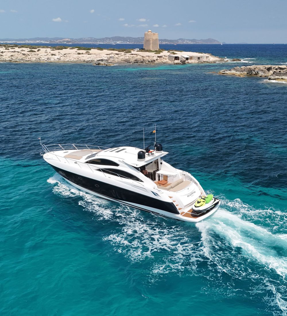 Boat sailing off Formentera